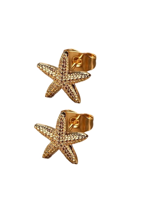 Vintage Hot Day Starfishes Studs Earrings Simple Star Shell Earrings For Women Elegant Marine Party Jewelry Gift
