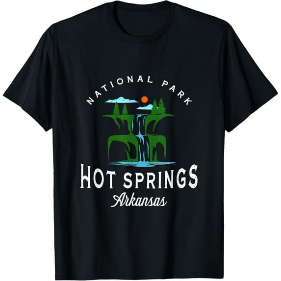 Vintage Hot Springs National Park Arkansas Waterfall Camping T-Shirt