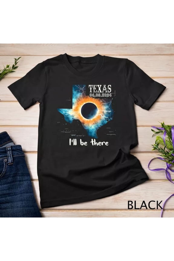 Vintage Hot trending Total Solar Eclipse 2024 Map Texas T-Shirt - Birthday Gifts