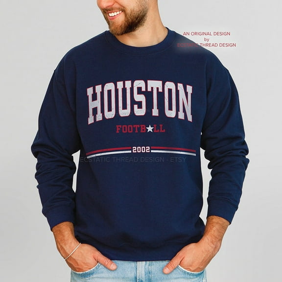 Vintage Houston Football Sweatshirt, Texas Shirt, Navy Color, Size 5XL