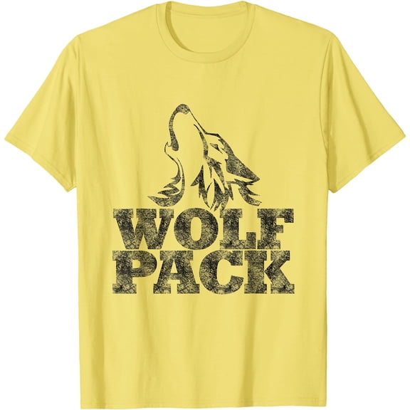 Vintage Howling Wolf Retro Style Unisex T-Shirt for Men Women Kids Toddler,Cornsilk Color,Size 5XL