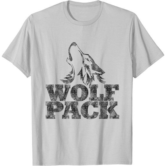 Vintage Howling Wolf Retro Style Unisex T-Shirt for Men Women Kids Toddler,Ice Grey Color,Size 5XL