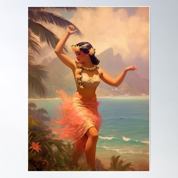 Vintage Hula Dance Poster Wall Art Modern Wall Decor For Living Room Bedroom