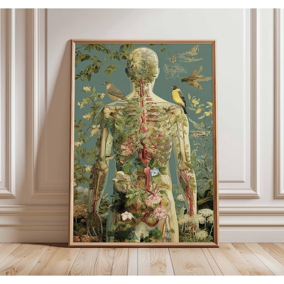 Vintage Human Anatomy Botanical Poster Unframed Paper Print