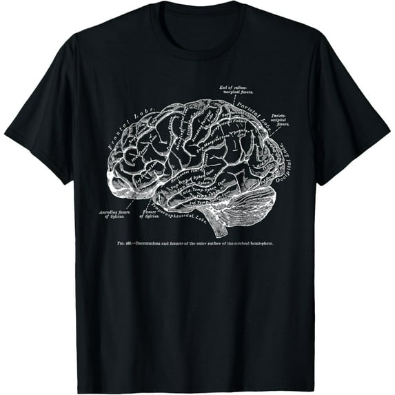 Vintage Human Anatomy Brain Tee T-tshirt T-Shirt