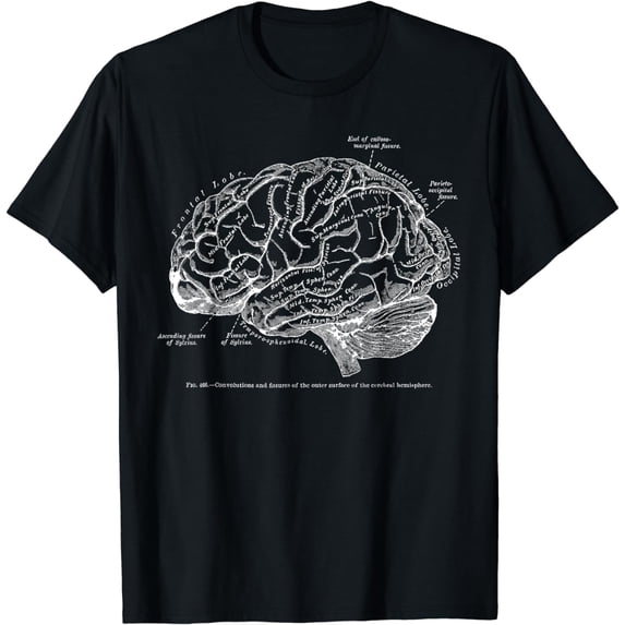 Vintage Human Anatomy Brain Tee T-tshirt