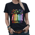 thumbnail image 1 of Vintage Human Rights Equality Colorful Books Graphic Tees Womans Casual Tshirt Tops Black/White S-5XL, 1 of 4
