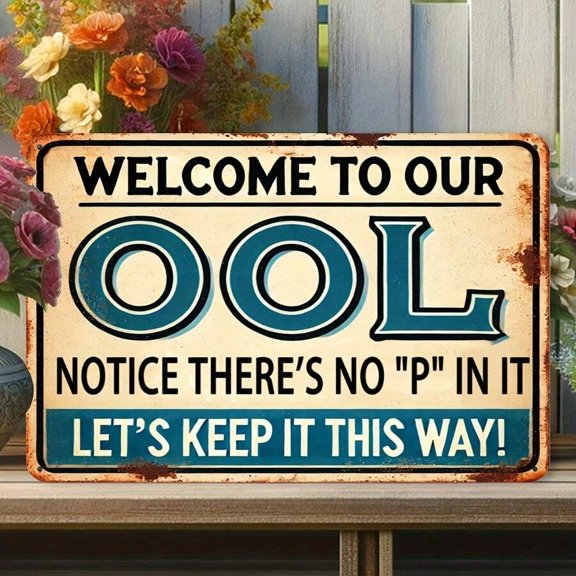 Vintage Humorous Pool Rules Metal Sign - Rustic Iron Waterproof Wall Art 8x12 Inch For Outdoor/Indoor Decor - Perfect Gift For Father's Day, Independence Day, Bar, Garden, Farmhouse