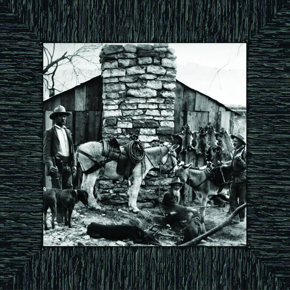 Vintage Hunting Cabin, Wildlife Themed Image, Historical Picture Frame, 10x10 8538