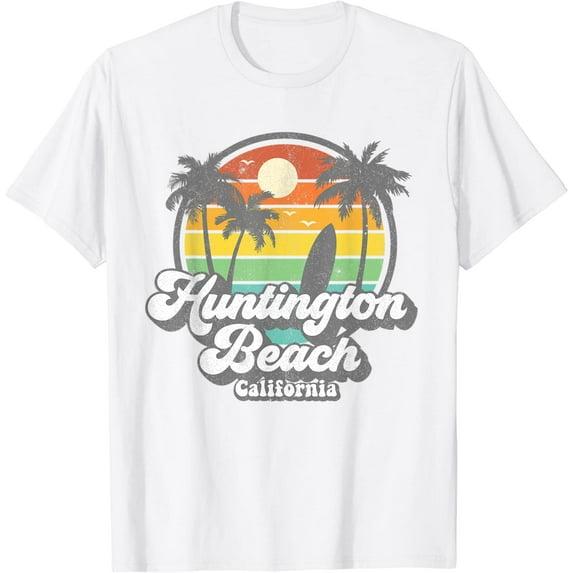 Vintage Huntington Beach California Surfing Retro Surf Gift T-Shirt