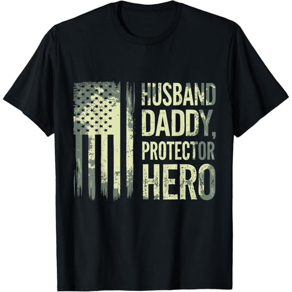 Vintage Husband Daddy Protector Hero Fathers Day Camo T-Shirt S-5XL - Trending Birrthday Tee Gifts Vintage Tee -Birthday Gifts