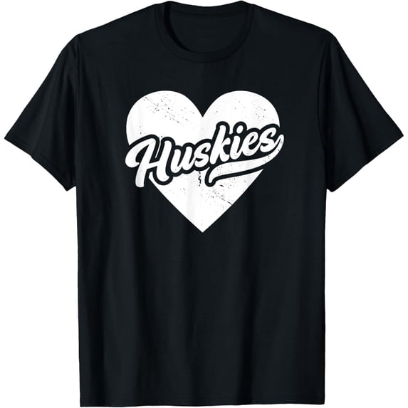 Vintage Huskies School Spirit Go Huskies Love T-Shirt men and women can wear,black,white,creative gift