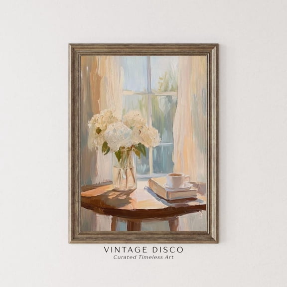 Vintage Hydrangea French Country Floral Still Life Light Academia Nancy Meyers Cottagecore