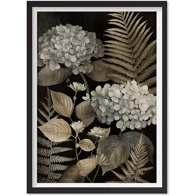 Vintage Hydrangeas Wall Art, Flower Dark Academia Poster, Moody ...