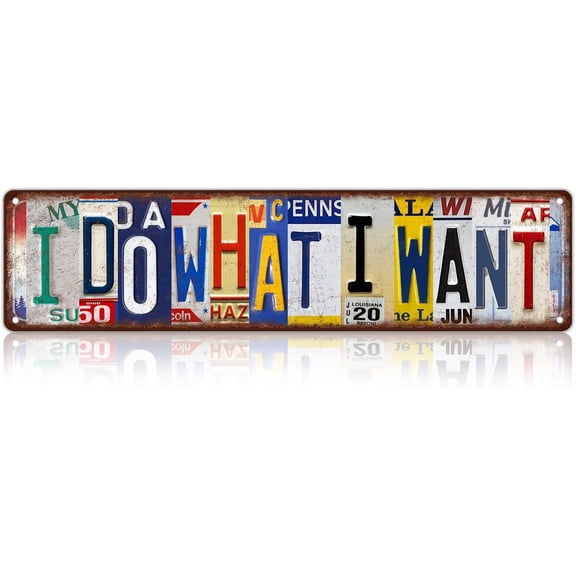 Vintage I Do What I Want Wall Decor Street Signs Metal Tin Signs 16 x 4 Inches