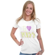 Vintage I Heart Kiss Rock Band Women's T Shirt Ladies Tee Brisco Brands