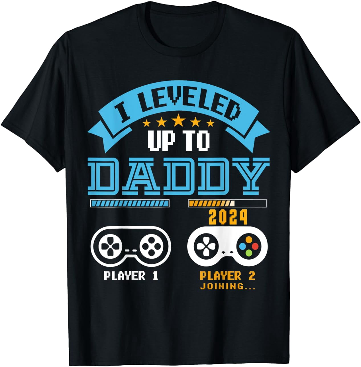 Vintage I Leveled Up To Daddy 2024 Funny Soon To Be Dad 2024 T-Shirt ...
