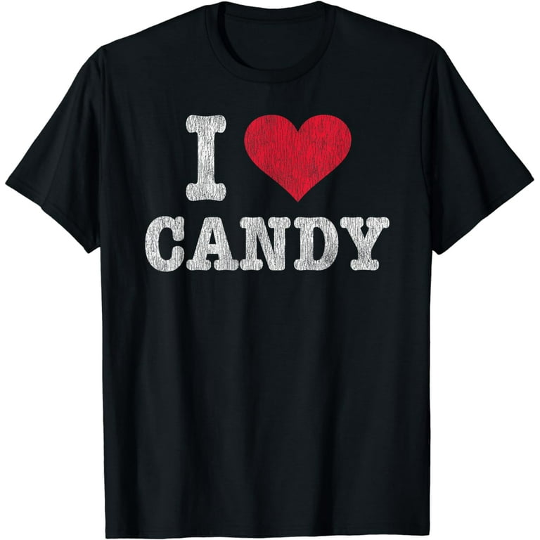 Vintage I Love Candy T-Shirt Trendy Gift Vintage I Love Candy T-Shirt Trendy Gift