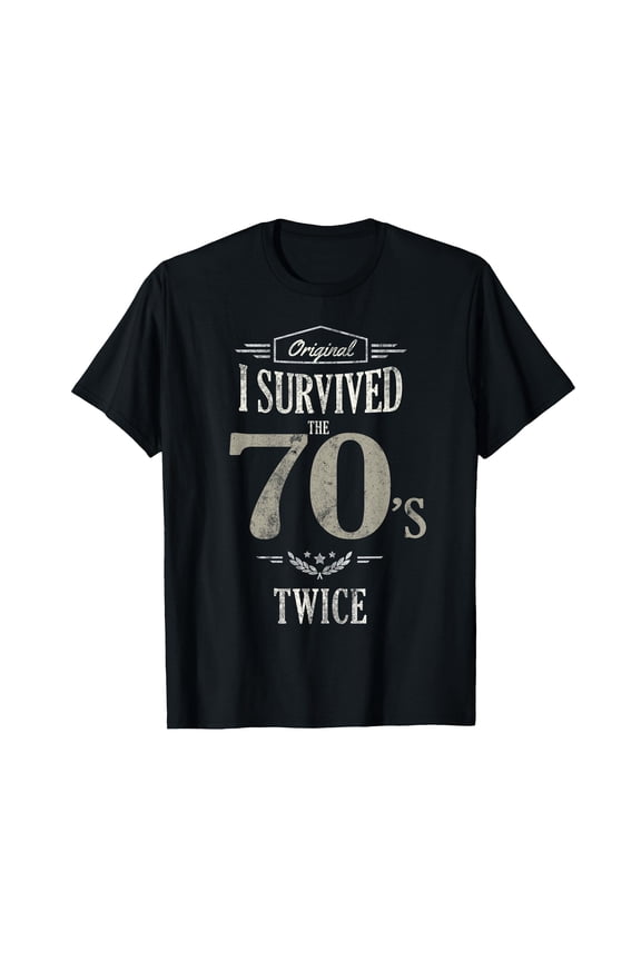 Vintage I Survived the 70's Twice Graphic Comfort Colors T-Shirt for Nostalgic Style