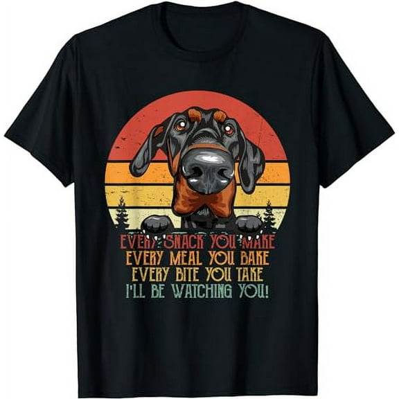 Vintage I'll Be Watching You Natural Ear Doberman Dog Owner T-Shirt