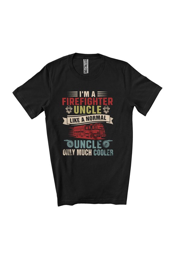 Vintage I'm A Firefighter Uncle Definition Much Cooler; Joyful Father's Day Firetruck; Family Unisex T-Shirt