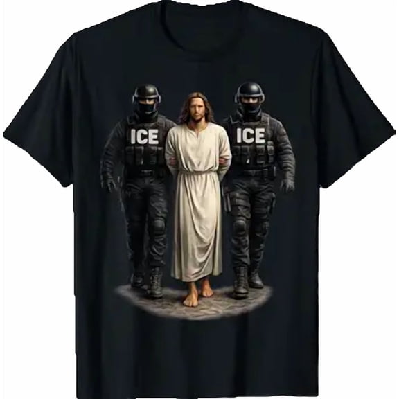 Vintage ICE ICE Arresting Jesus for Men. Women Shirt T-Shirt