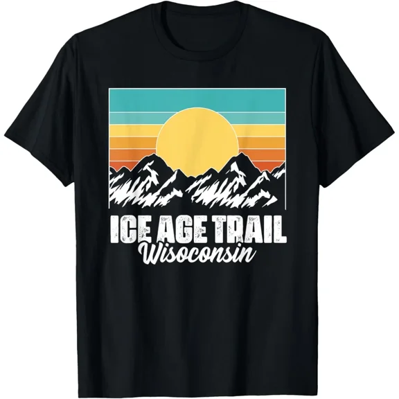 Vintage Ice Age Trail Hiker Camping Hiking Outdoor Design Unisex T-Shirt, up to Size 5XL