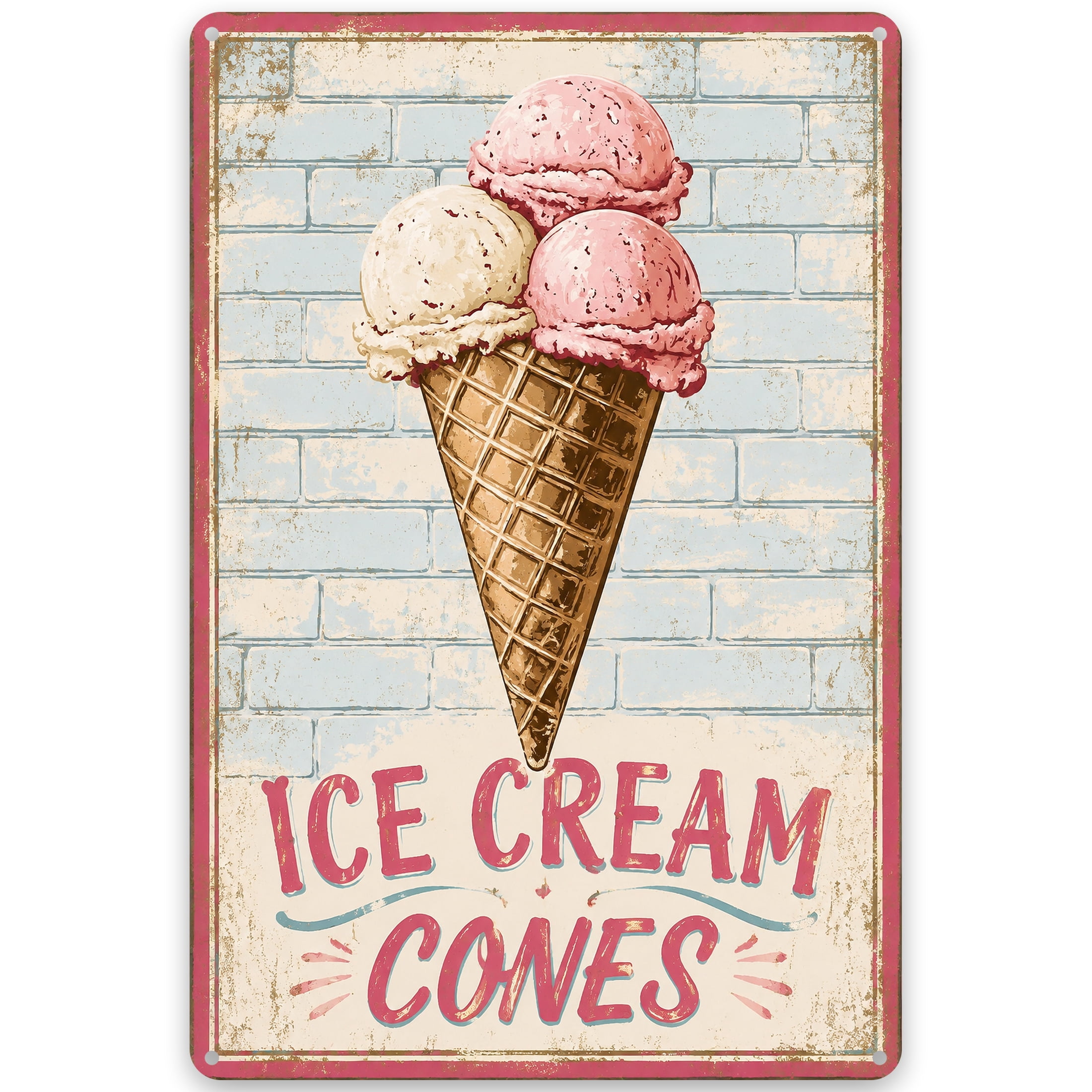 Vintage Ice Cream Signs for Home Decor