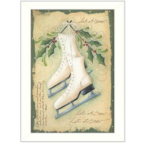 Trendy Decor 4 U JIL231-712W Vintage Ice Skates Framed Art Print