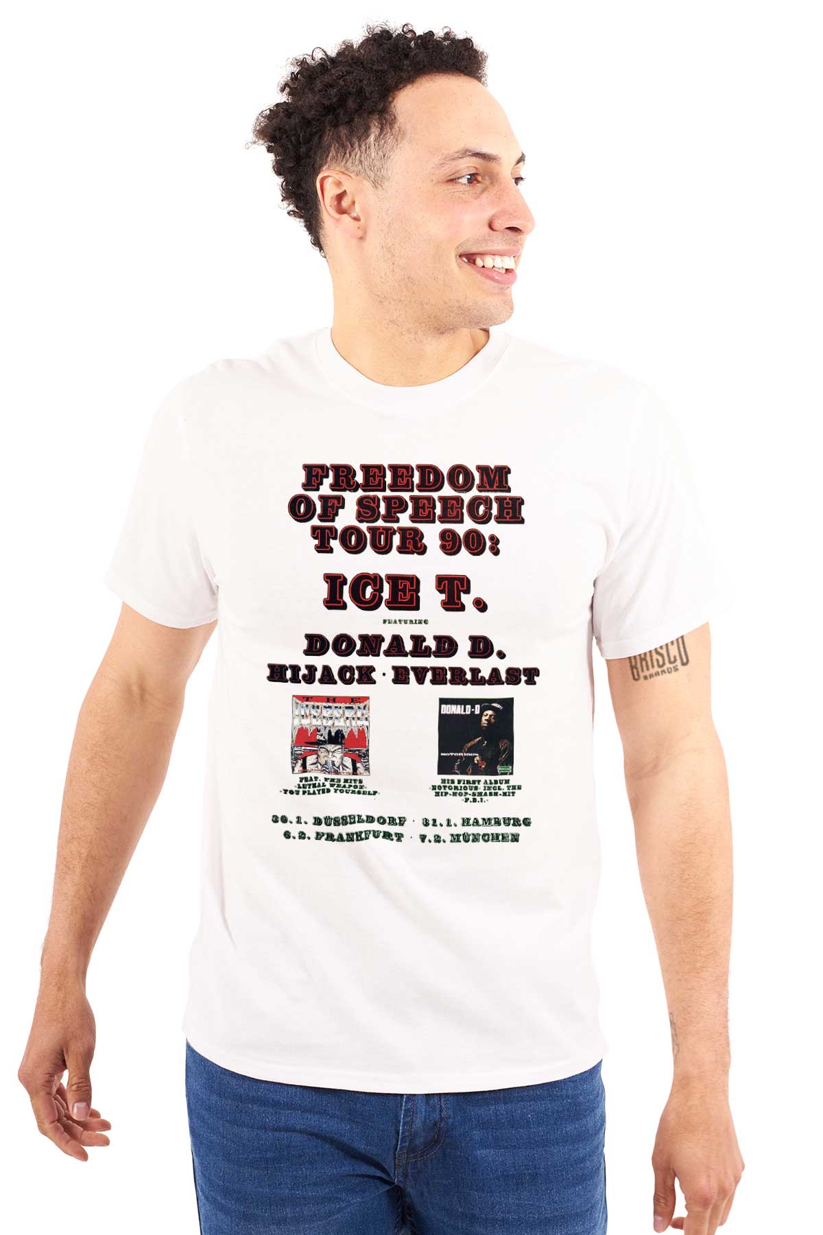 T-shirt Vintage Ice-T OG World Tour Homicide Body Count 1991 - Taille XL - Brockum