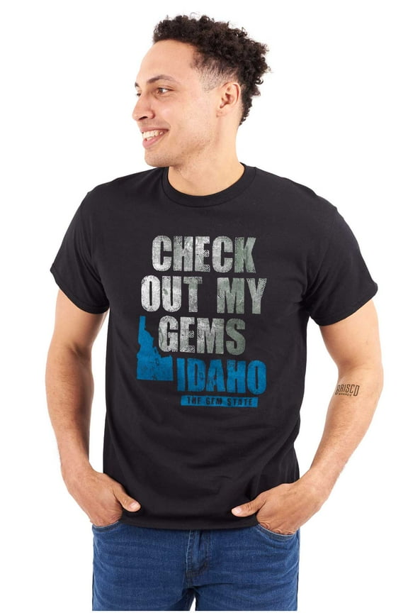 Vintage Idaho Check Out My Gems ID Men's Graphic T Shirt Tees Brisco Brands M
