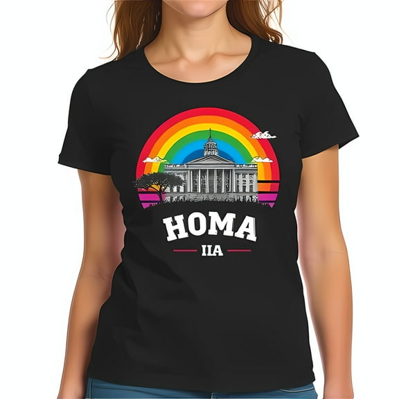 Vintage Idaho State Capitol T-Shirt with Rainbow & 'HOMA' Design - LGBTQ Pride