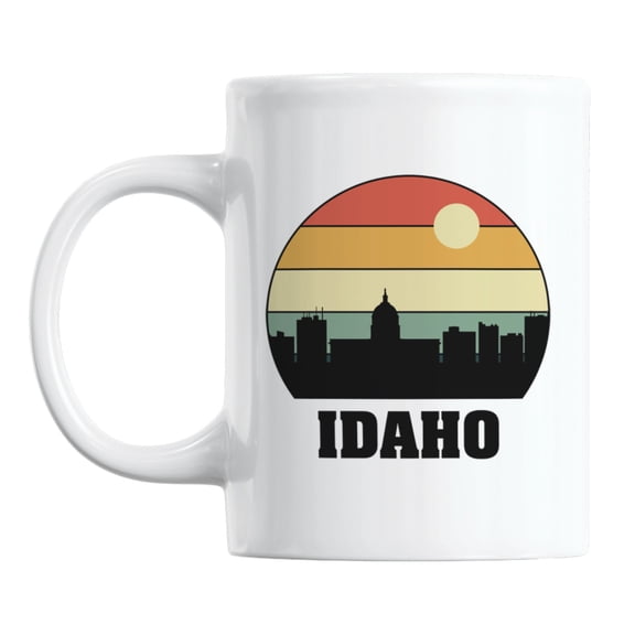 Vintage Idaho State Skyline White Ceramic Coffee & Tea Mug Cup (11oz)