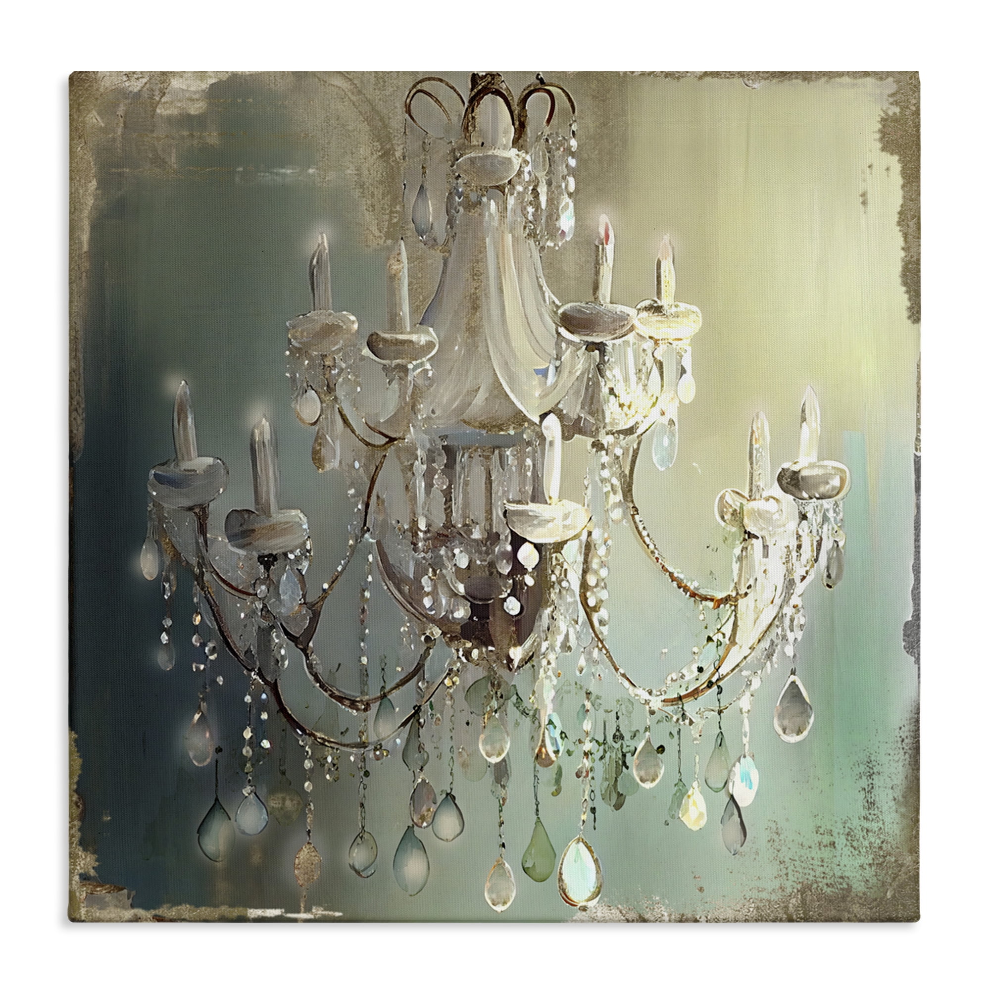 Vintage Illumine Chandelier Canvas Wall Art, design by Sasha