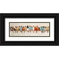 thumbnail image 1 of Vintage Illustration 32x13 Black Ornate Wood Framed with Double Matting Museum Art Print Titled - A Perch of Birds, 1 of 4