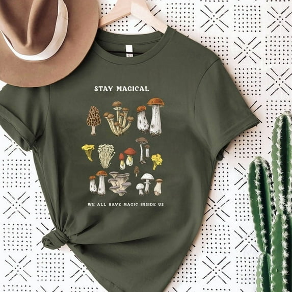Vintage Illustration Mushroom Decor Art Shirt, Mushroom Shirt, Botanical Shirt, Plant Shirt, Mushroom Shirt, Hippie Shirt, Nature Lover Tee