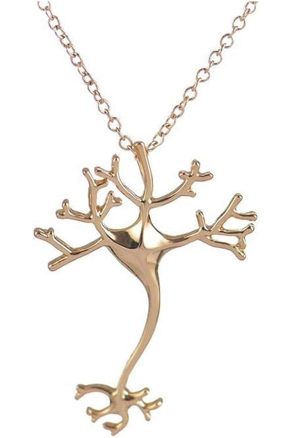 Vintage Imitation Anatomical Human Neuron Brain Nerve Cells Science Pendant Necklace Biological Jewelry[i0299]