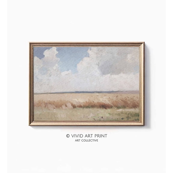 Vintage Impressionist Landscape Art "Field At Białocerkiew" Wall Art Decor, Vivid Art Print Fb-302 Wall Art, Modern Wall Decor, 8x12 UNFRAMED