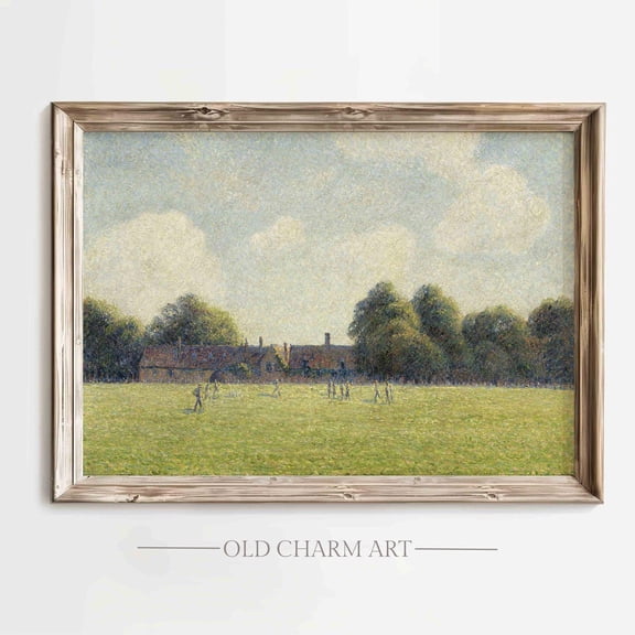 Vintage Impressionist Landscape Poster: Spring Cottagecore Art, Unframed Poster Size 24x36