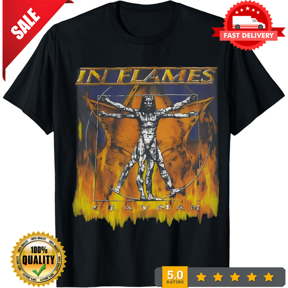 Vintage In Flames Band T Shirt New Men Short Sleeve, LIMITED EDITION-TH65764