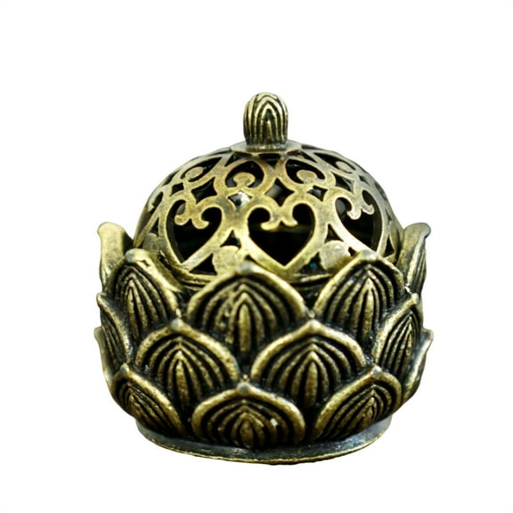 Vintage Incense Burner Stick Holder Home Aroma Diffuser for Buddha Meditation Zen Decor, Gold Finish
