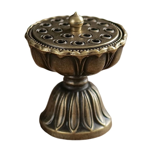 Vintage Incense Stick Incense Burner Incense Sitting, Small Lotus Incense Holder Pure Copper Incense, Vintage Incense Diffuser (Brass)