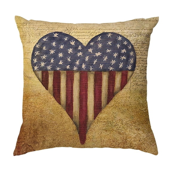 Vintage Independence Day Pillow Covers, 4Th of July Memorial Day Indoor Decorative Throw Pillows, for Couch Bed Decorations B