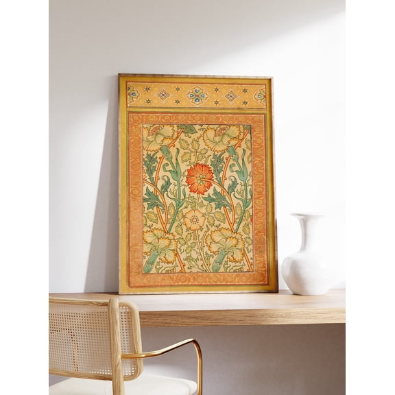 Vintage Indian Floral Pichwai Wall Art Poster Unframed Paper Print