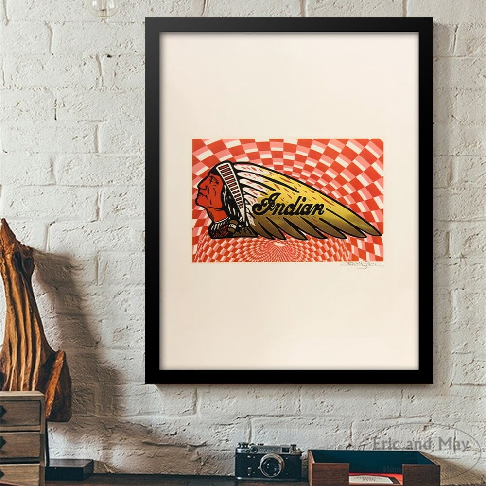 Vintage Indian Head Dress Framed Print
