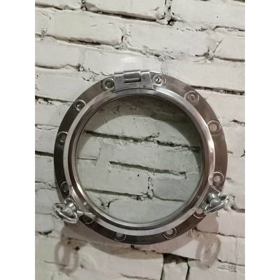 Vintage Industrial Aluminum Ship Porthole  Authentic Nautical Marine Salvage