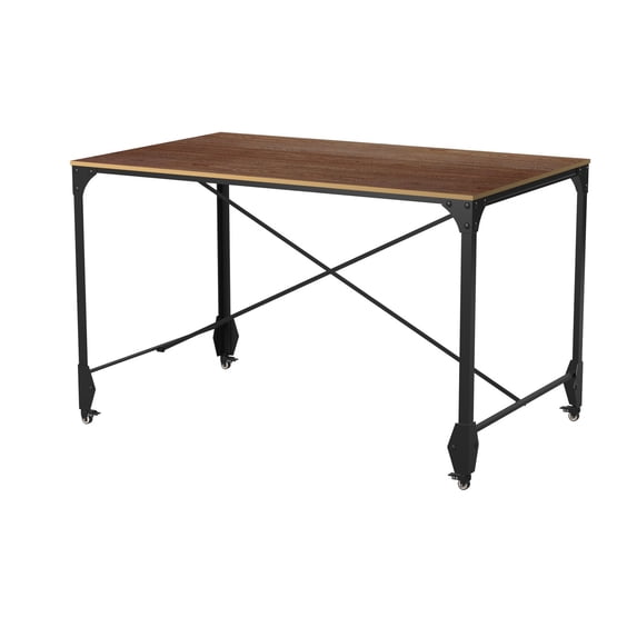 Vintage Industrial Antique Bronze Home Office Wood Desk