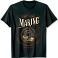 thumbnail image 1 of Vintage Industrial Design Black T-Shirt with Bold Making, 1 of 5