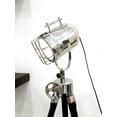 thumbnail image 1 of Vintage Industrial Designer Chrome Nautical Spot Light Tripod Floor LAMP Decor, 1 of 4