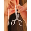 thumbnail image 1 of Vintage Industrial Style: Distressed Silver Scissors Piercing Earrings, 1 of 2